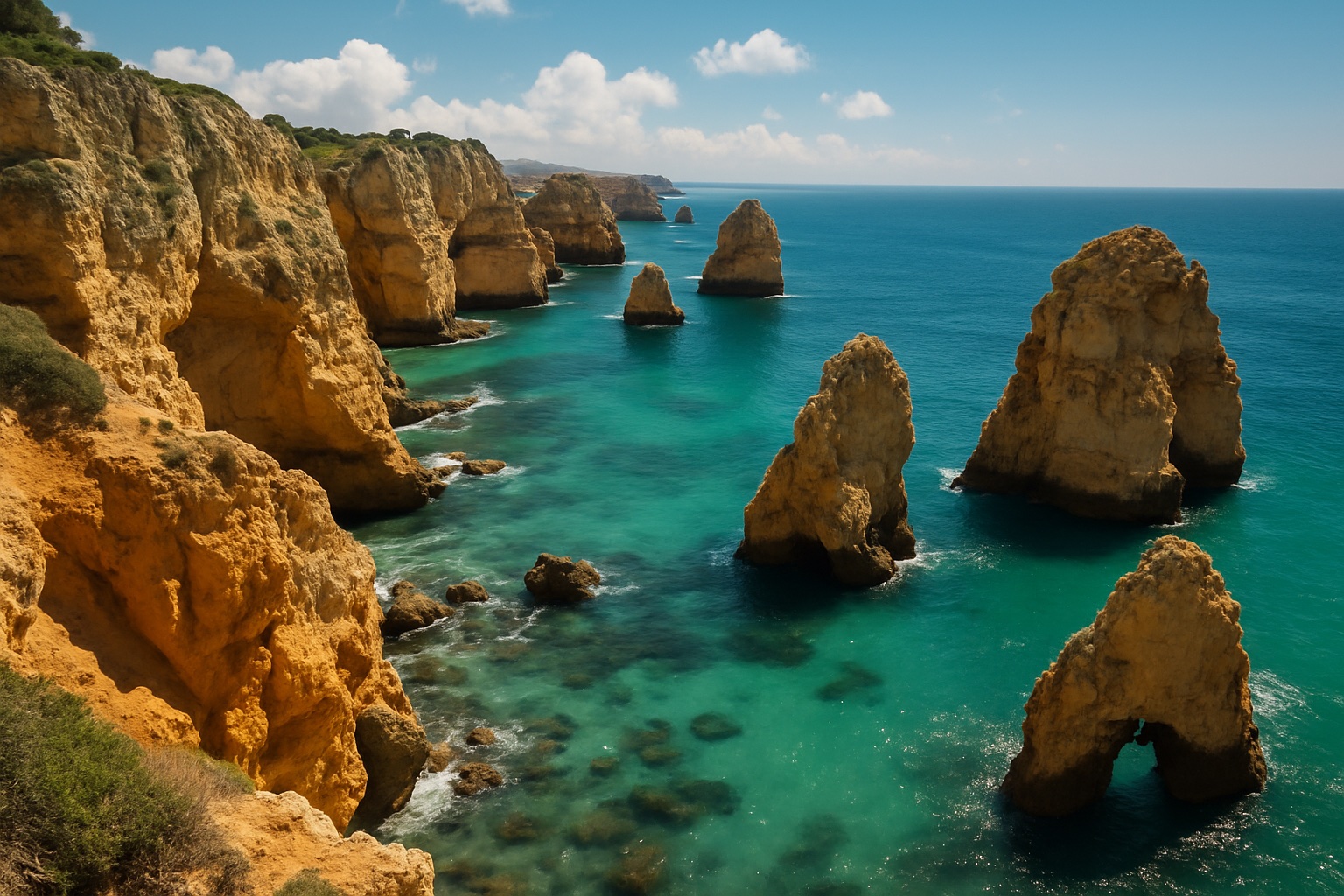 Steilkueste der Algarve in Portugal