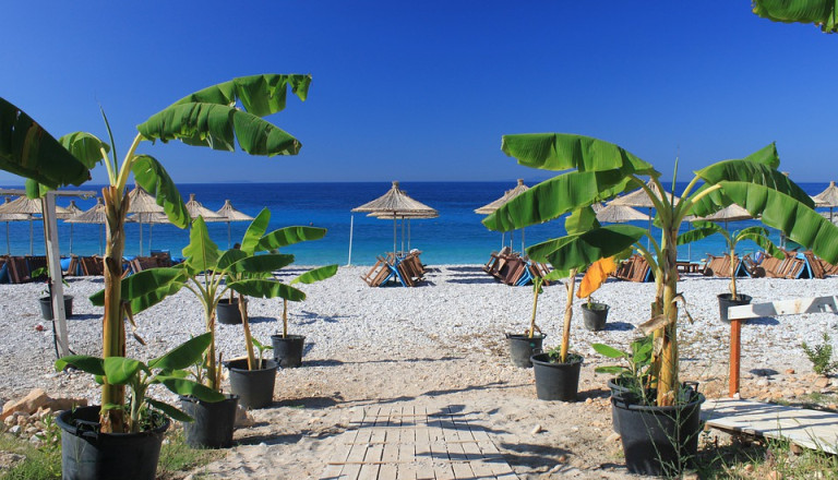 Dhermi Beach an der albanischen Riviera