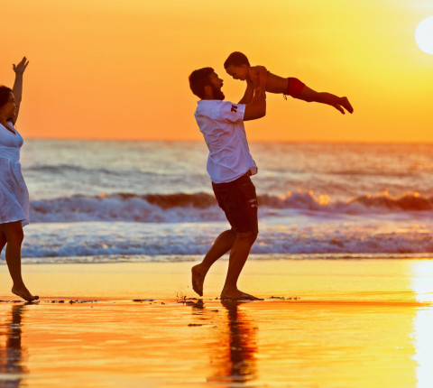 Endlich Familienzeit Zeit am Strand