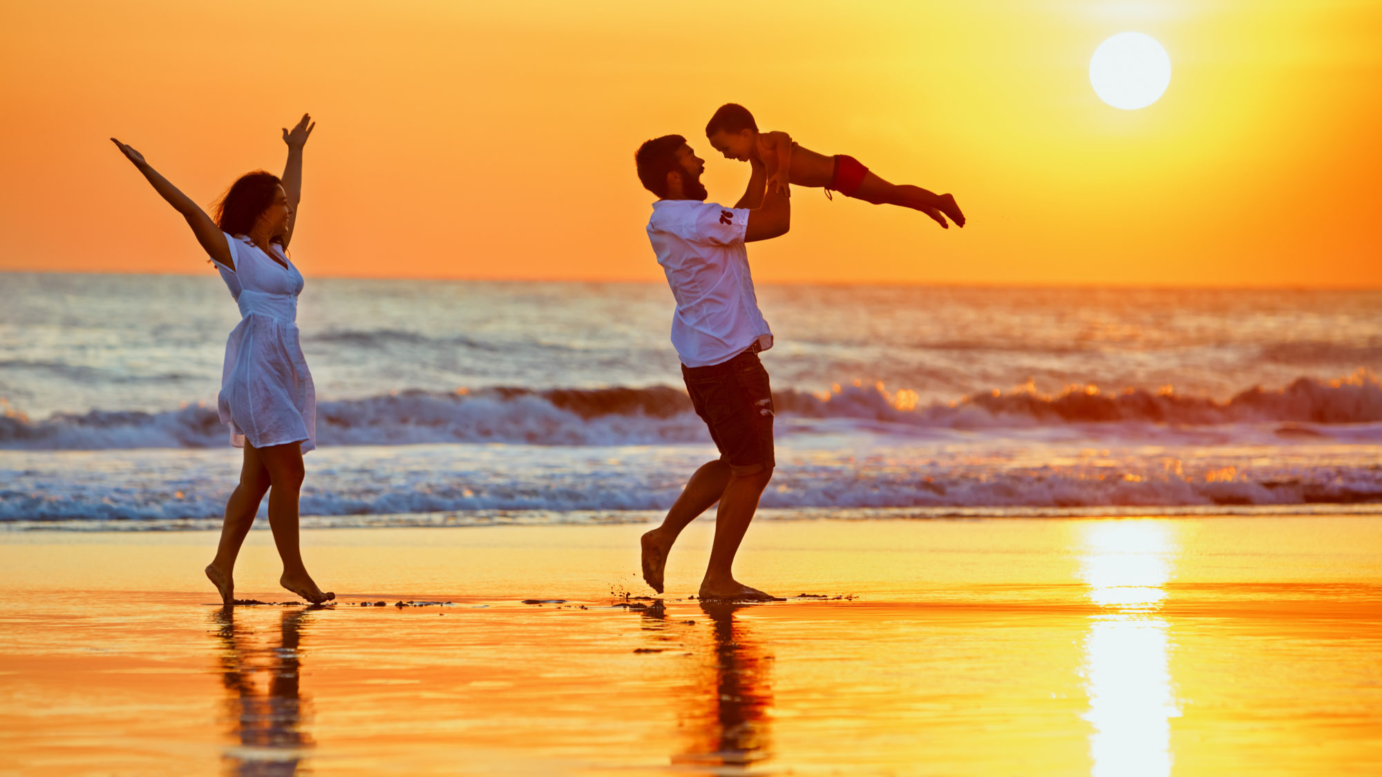 Endlich Familienzeit Zeit am Strand