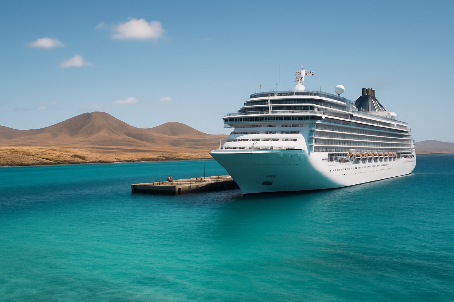 Kreuzfahrtschiff vor Fuerteventura, Kanarische Inseln