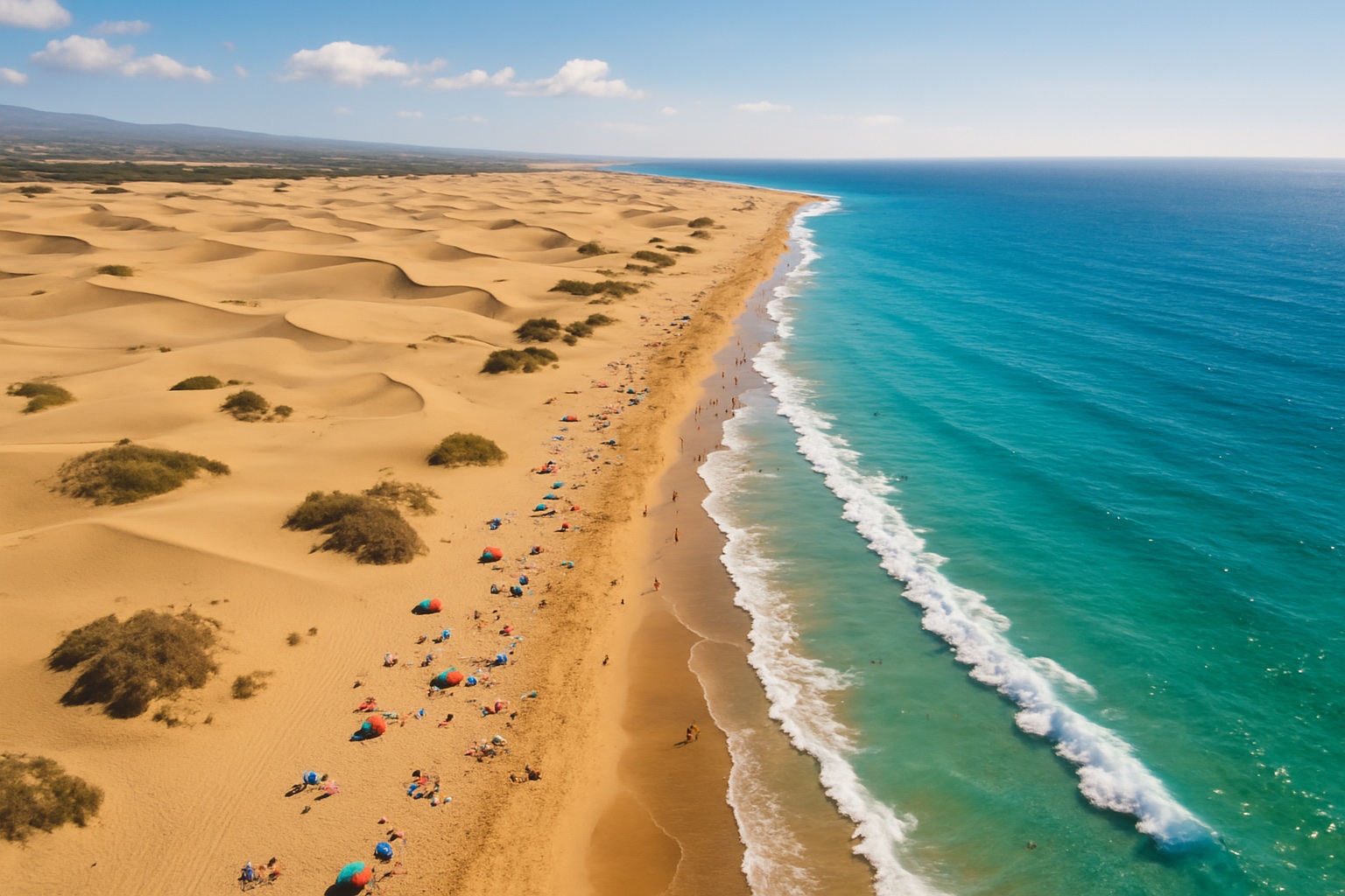 Kueste und Duenen von Maspalomas auf Gran Canaria