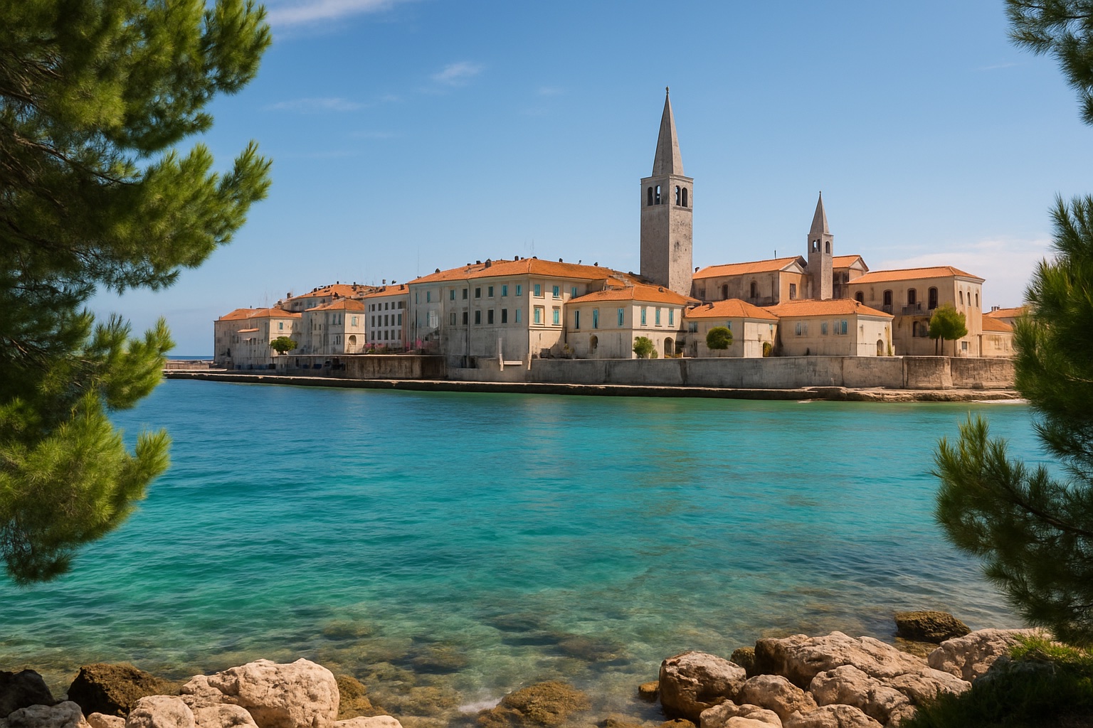 Historische Küstenstadt Poreč in Istrien an der Adria