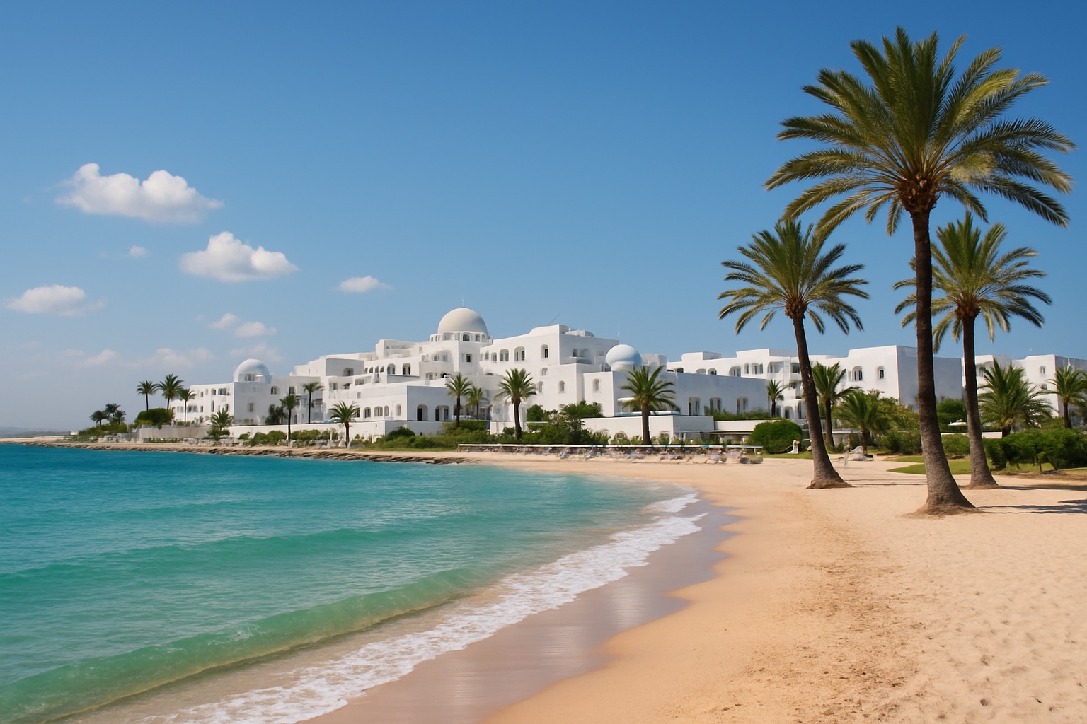 Mediterrane Küste bei Hammamet in Tunesien